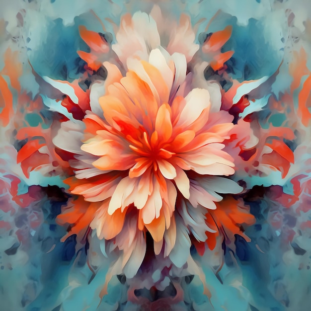 Immagine floreale con effetto acquerello Adatta per lo sfondo Colore vibrante