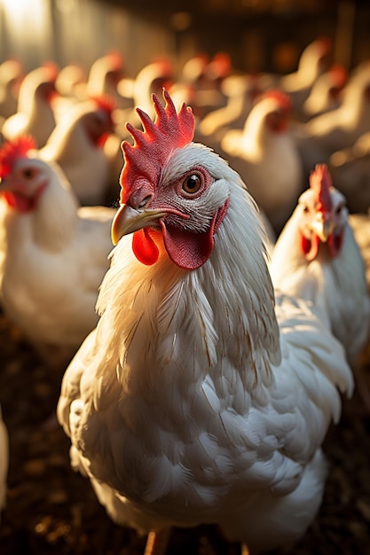 Immagine fotografica d'archivio carta da parati HD 8K di pollo da fattoria