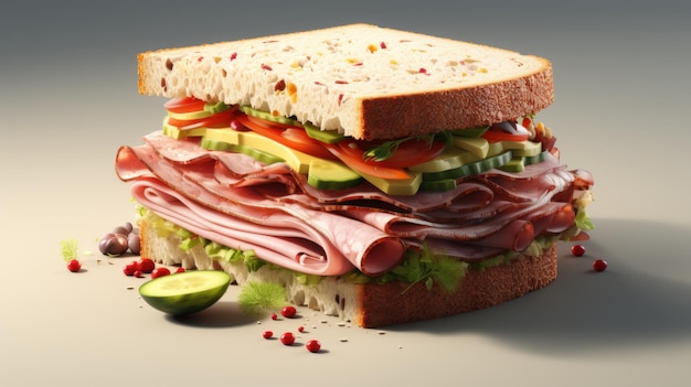 Immagine fotografica d'archivio sandwich dettagliata HD 8K