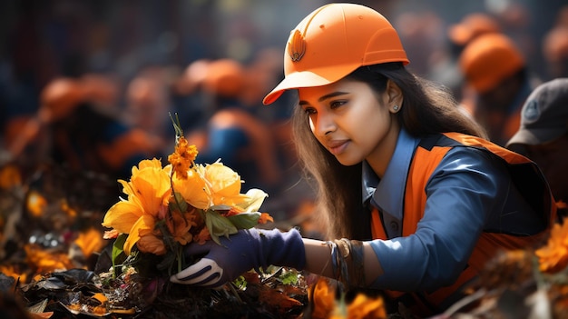 immagine fotografica della carta da parati HD della donna lavoratrice