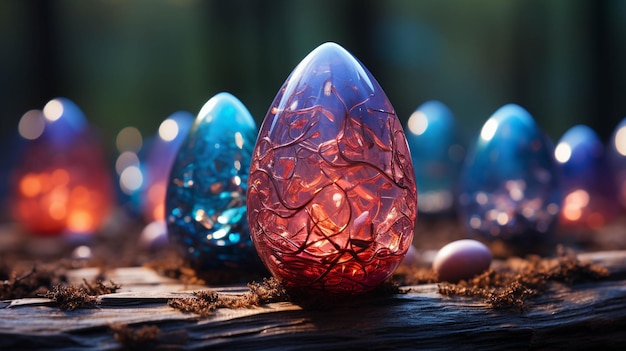 Immagine fotografica di sfondo colorato uova metalliche HD