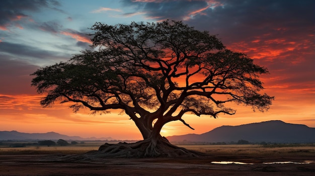 Immagine fotografica di sfondo HD albero africano