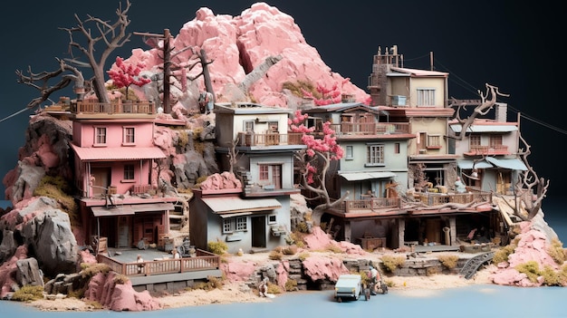 Immagine fotografica diorama house HD wallpaper