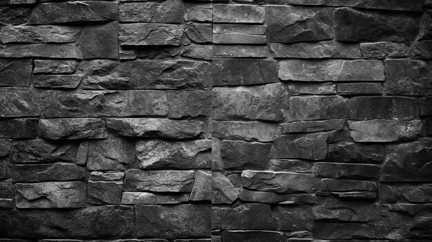 Immagine generata AI del grunge della parete di pietra nera scura