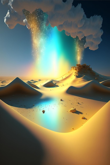 Immagine generata al computer di un paesaggio desertico ai generativo