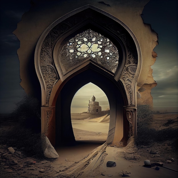Immagine generata da Ai dell'architettura ad arco della moschea
