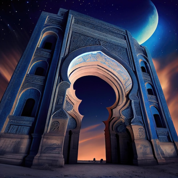 Immagine generata da Ai dell'architettura ad arco della moschea