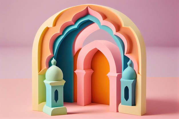 Immagine generata da Ai dell'arco di plastilina della moschea