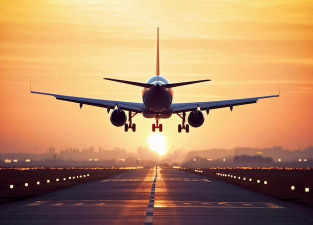 Immagine generata da Ai di un aeroplano nella scena dell'aeroporto