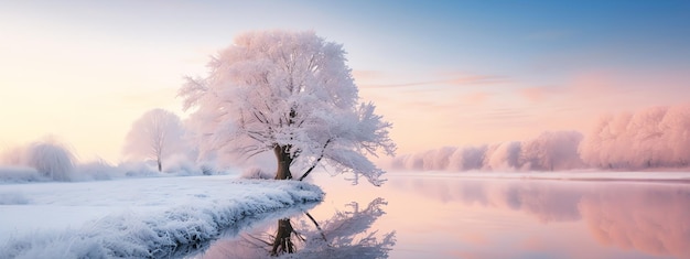 Immagine generata dal lago invernale AI