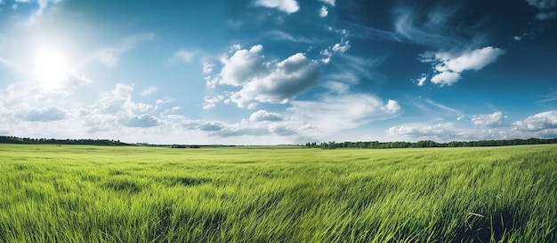 Immagine generata dall'IA del campo verde panoramico naturale