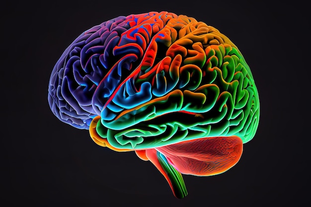 Immagine generata digitale del cervello umano Ai generativa