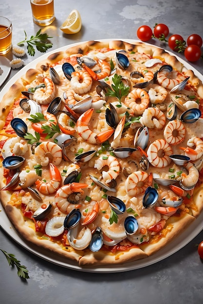 Immagine gratuita di gustosa pizza ai frutti di mare