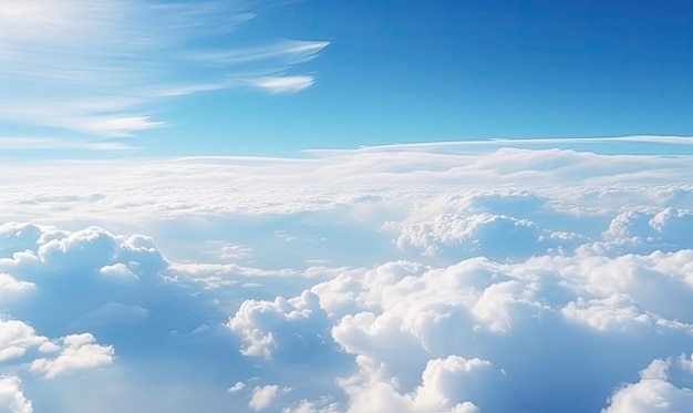 Immagine impressionante di una vista aerea di bellissime nuvole in una bella giornata AI generativa