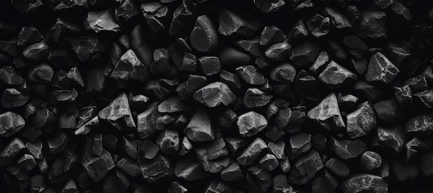 immagine in bianco e nero della trama della pietra di roccia frantumata