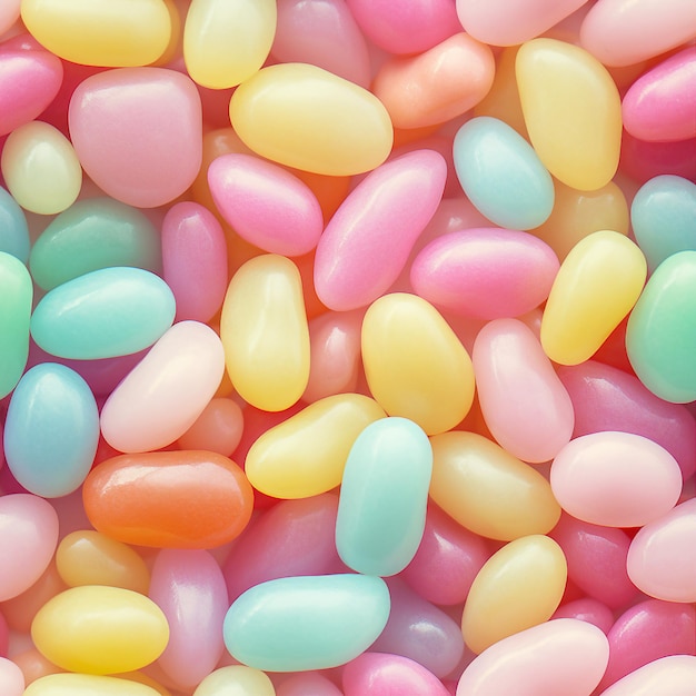 Immagine in primo piano di pastel Jelly beans immagine senza cuciture