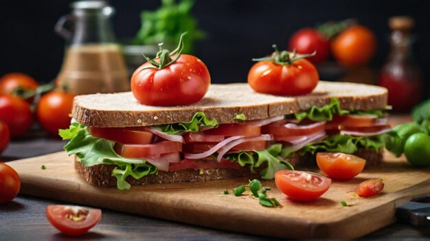 immagine in primo piano di un panino incentrato sul bacon