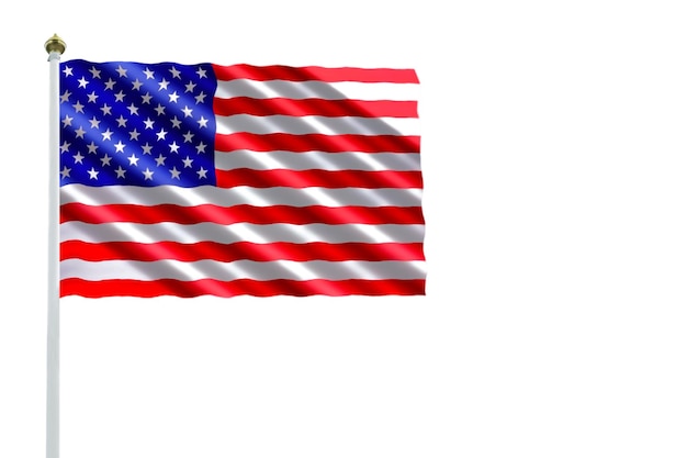 Immagine isolata di sventolando il file PNG della bandiera degli Stati Uniti con sfondo trasparente