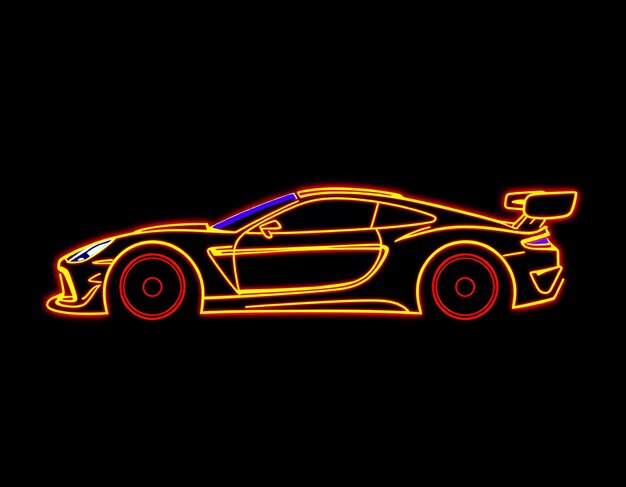 Immagine Logo minimalista di auto da corsa line art utilizzando forme e linee semplici