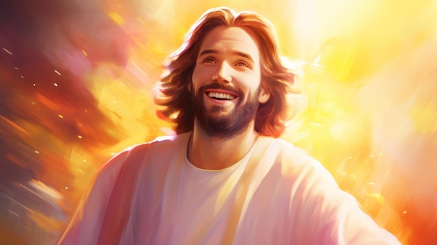 Immagine luminosa di Gesù che celebra la Pasqua