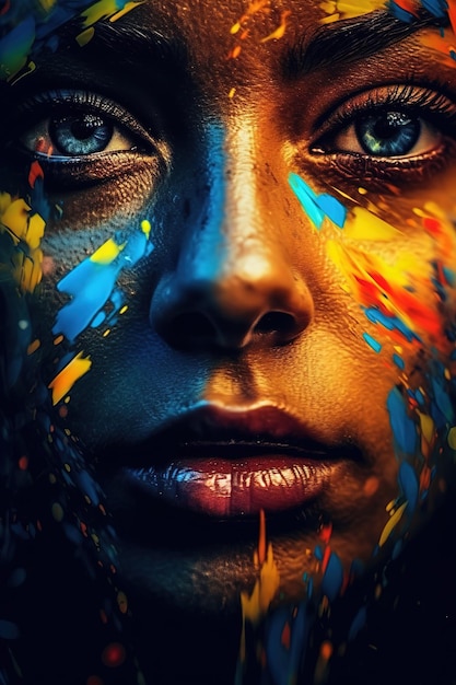 Immagine macro del volto umano a colori