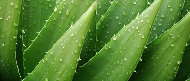 Immagine macro dell'aloe vera che rivela i suoi dettagliati modelli organici AI Generative