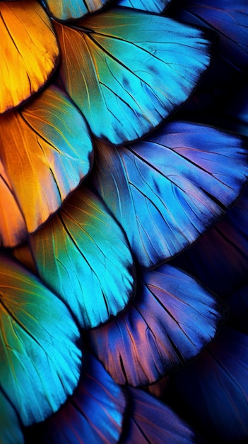immagine macro delle squame delle ali di farfalla