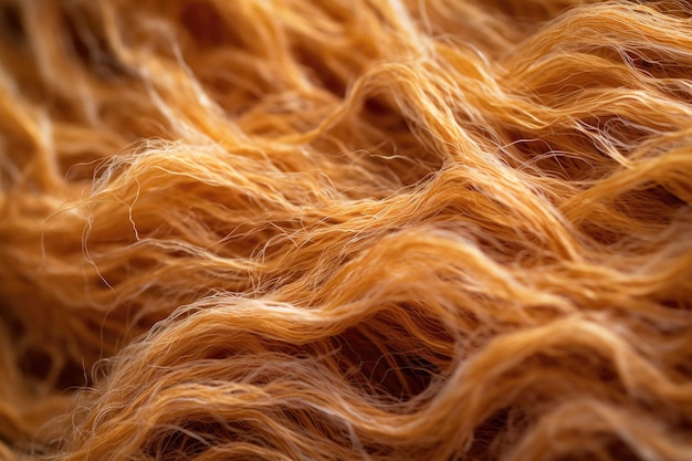Immagine macro di fili di capelli di parrucca e texture create con AI generativa