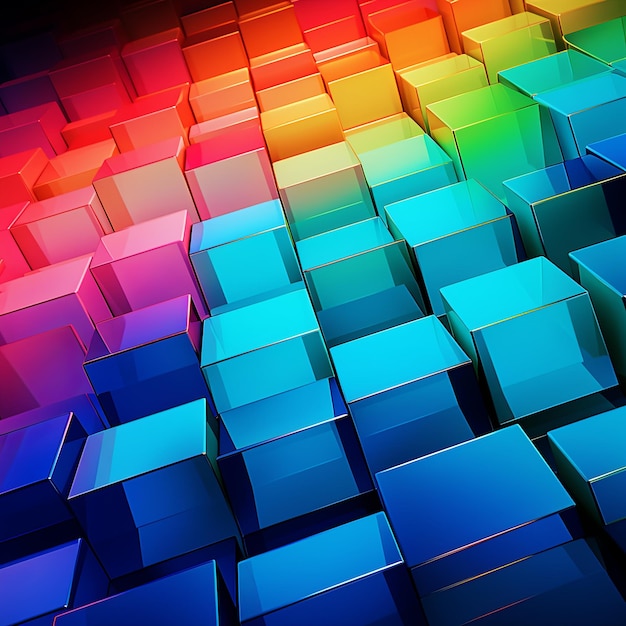 Immagine multicolore di molte scatole quadrate
