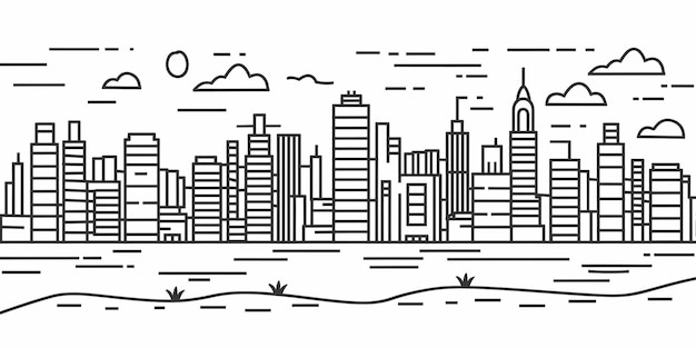 immagine panoramica di grattacieli lo skyline di una grande città