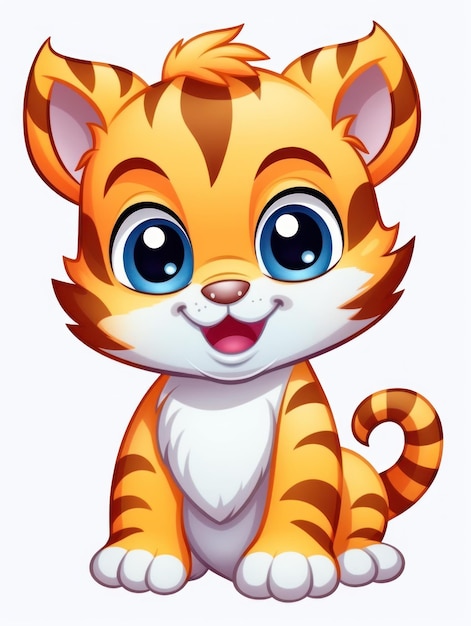 Immagine per bambini piccola tigre felice