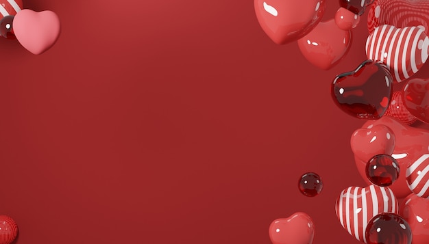 Immagine premium San Valentino concetto amore sfondo rendering 3d