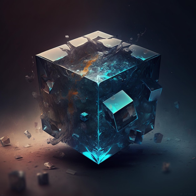 Immagine raffigurata di un cubo con un buco generativo ai