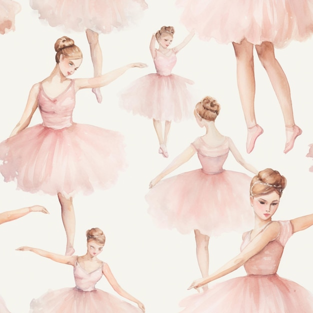 immagine raffigurata di una ragazza con un vestito rosa che fa il balletto posa generativa ai