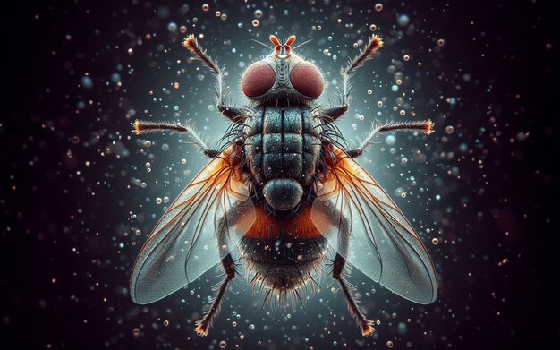Immagine ravvicinata di una mosca Dettagli nitidi