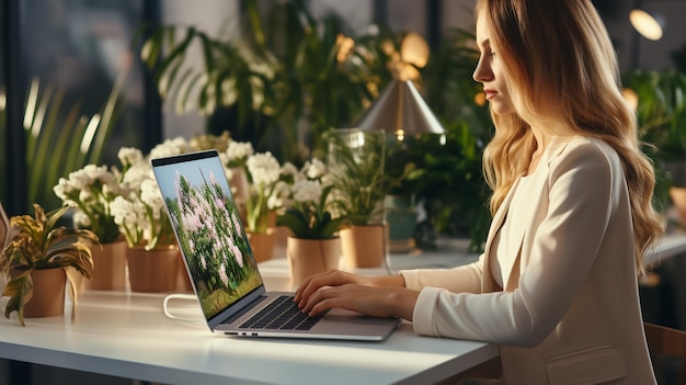 Immagine ravvicinata mani femminili che scrivono sulla tastiera del portatile donna d'affari risposta testuale al cliente e-mail cliente compra online utilizzando servizi di web shop Internet e moderno concetto di utilizzo della tecnologia wireless