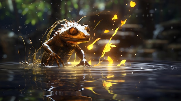 Immagine realistica della salamandra creata con l'IA generativa