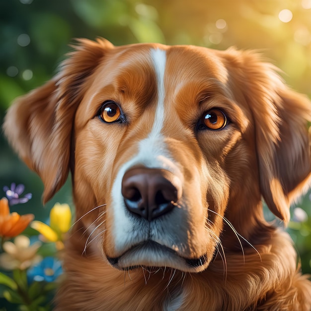 immagine realistica sfondo della natura del cane amichevole Generato da strumenti AI
