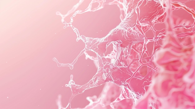Immagine rosa astratta che assomiglia a cellule biologiche interconnesse vista microscopica di tessuti organici