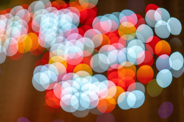 Foto immagine sfocata di luci illuminate