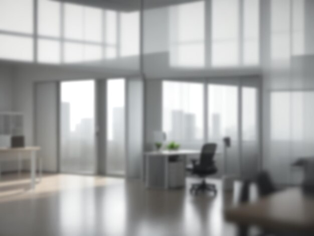 Immagine sfocata di ufficio moderno con luce solare per l'uso di sfondo concetto di sfondo interno sfocato