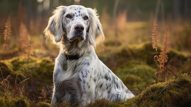 Immagine splendidamente composta di un setter inglese in azione