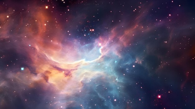 Immagine stock vibrante e affascinante della galassia colorata con stelle e Nebu blu-viola