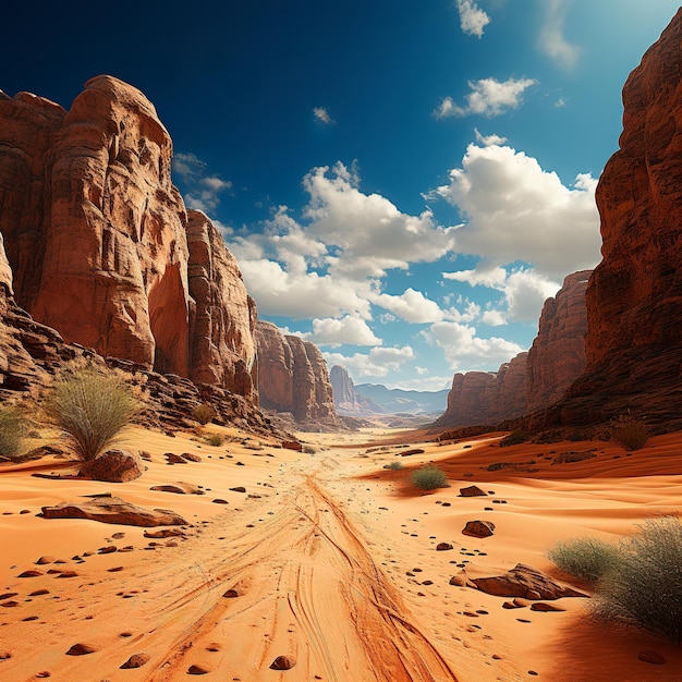 immagine ultra realistica del deserto del Wadi Rum