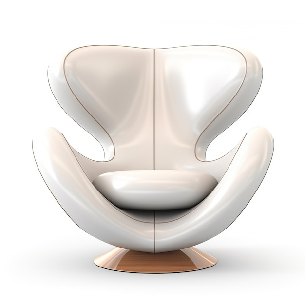 Immagine volumetrica di una poltrona moderna Elemento isolato interno di mobili su sfondo bianco