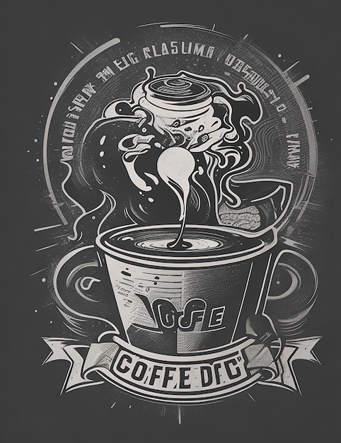 Immagini Ai di caffè per il design di magliette