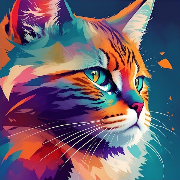 Immagini di gatti con wpap art AI generate