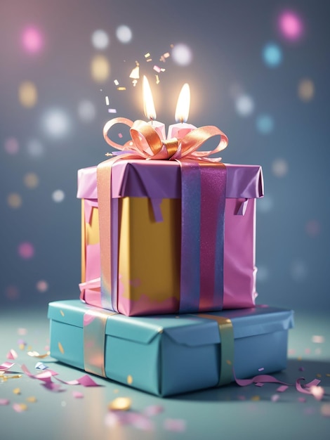 Immagini di regali di compleanno con uno sfondo semplice