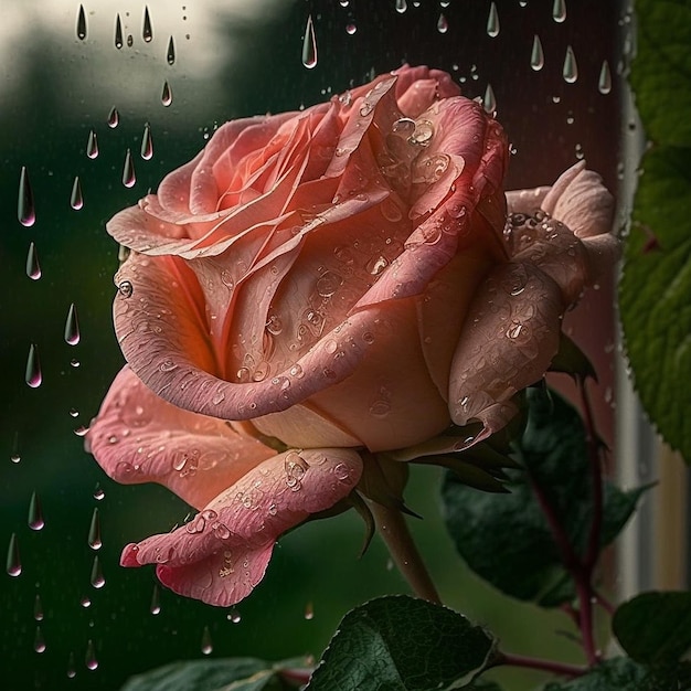 Immagini di rose romantiche a pioggia