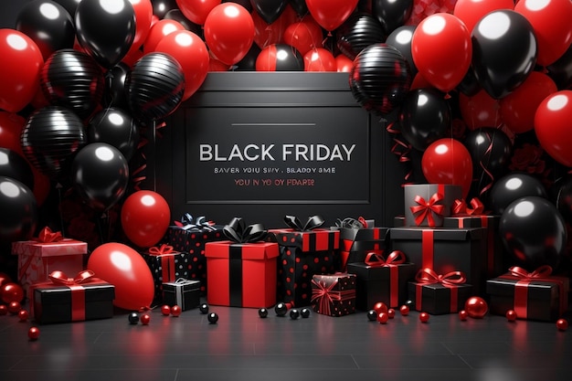 Immagini di sfondo del Black Friday rosso e nero Black Friday banner Black Friday poster ispirazione